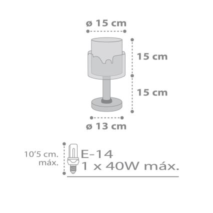 Dalber 61681 - Dečija lampica BABY TRAVEL 1xE14/40W/230V
