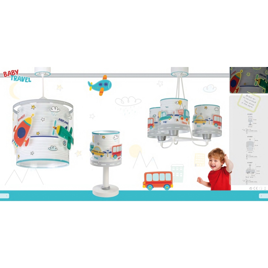 Dalber 61687 - Dečiji luster BABY TRAVEL 3xE27/60W/230V