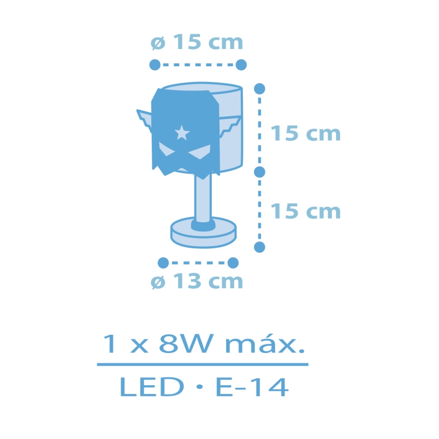 Dalber 61811 - Dečija lampica plavo HERO 1xE14/8W/230V