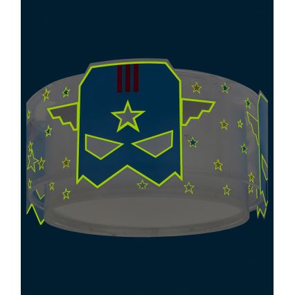 Dalber 61816 - Dečije plafonsko svetlo BLUE HERO 2xE27/15W/230V