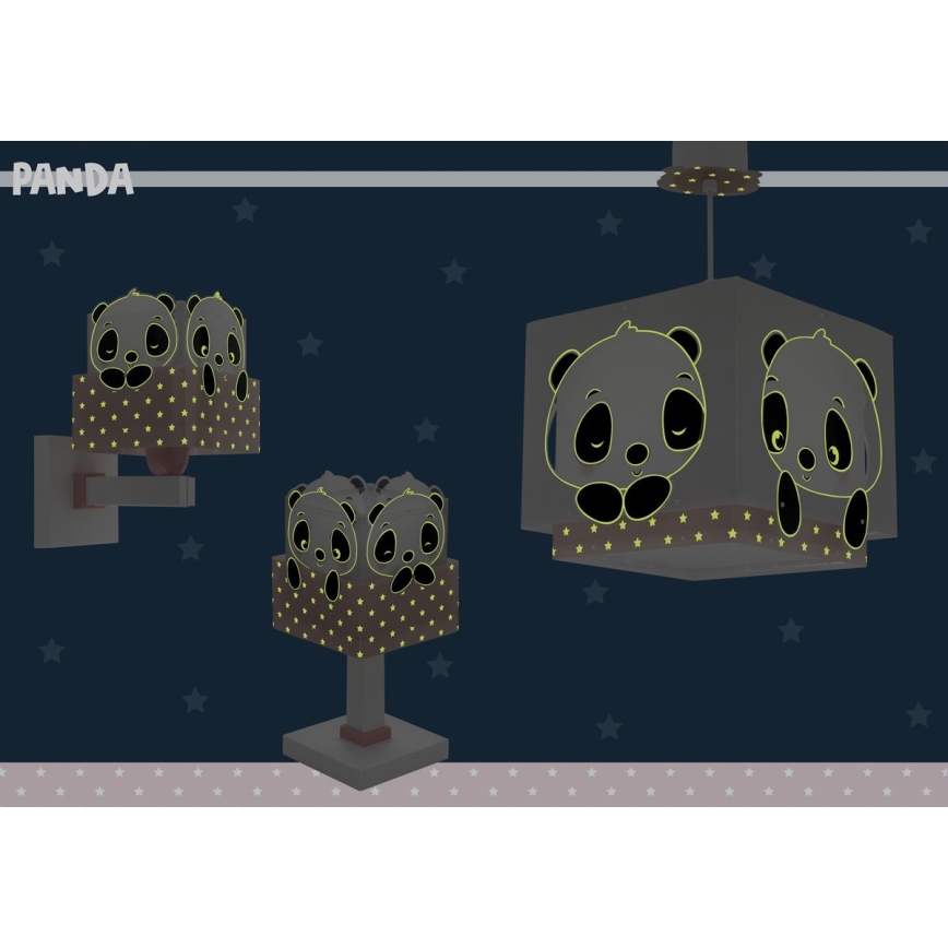 Dalber 63161S - Dečija lampica PANDA 1xE14/40W/230V ružičasta