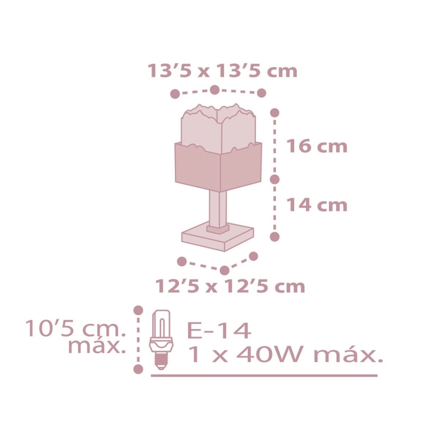 Dalber 63161S - Dečija lampica PANDA 1xE14/40W/230V ružičasta