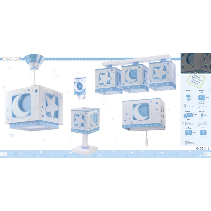 Dalber 63232T - Dečiji luster MOON LIGHT 1xE27/60W/230V