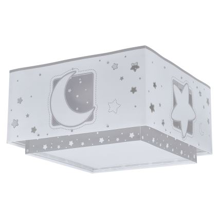 Dalber 63236E - Dečija plafonjera MOONLIGHT 2xE27/60W/230V sivo