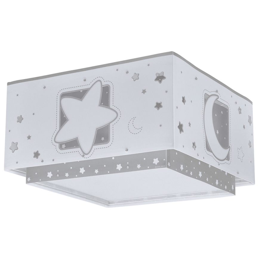 Dalber 63236E - Dečija plafonjera MOONLIGHT 2xE27/60W/230V sivo