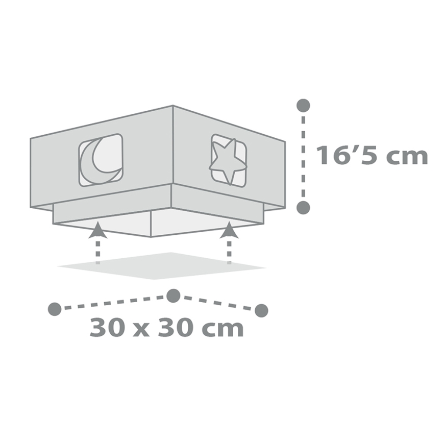 Dalber 63236E - Dečija plafonjera MOONLIGHT 2xE27/60W/230V sivo