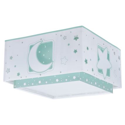 Dalber 63236H - Dečija plafonjera MOONLIGHT 2xE27/60W/230V zelena