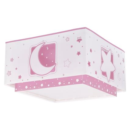 Dalber 63236S - Dečija plafonjera MOONLIGHT 2xE27/60W/230V roze