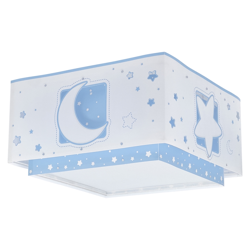 Dalber 63236T - Dečija plafonjera MOONLIGHT 2xE27/60W/230V plava
