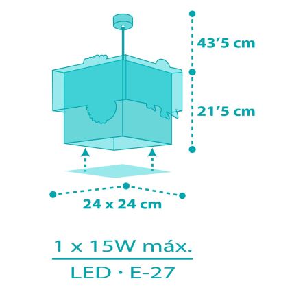 Dalber 63312 - Dečiji luster HAPPY JUNGLE 1xE27/15W/230V