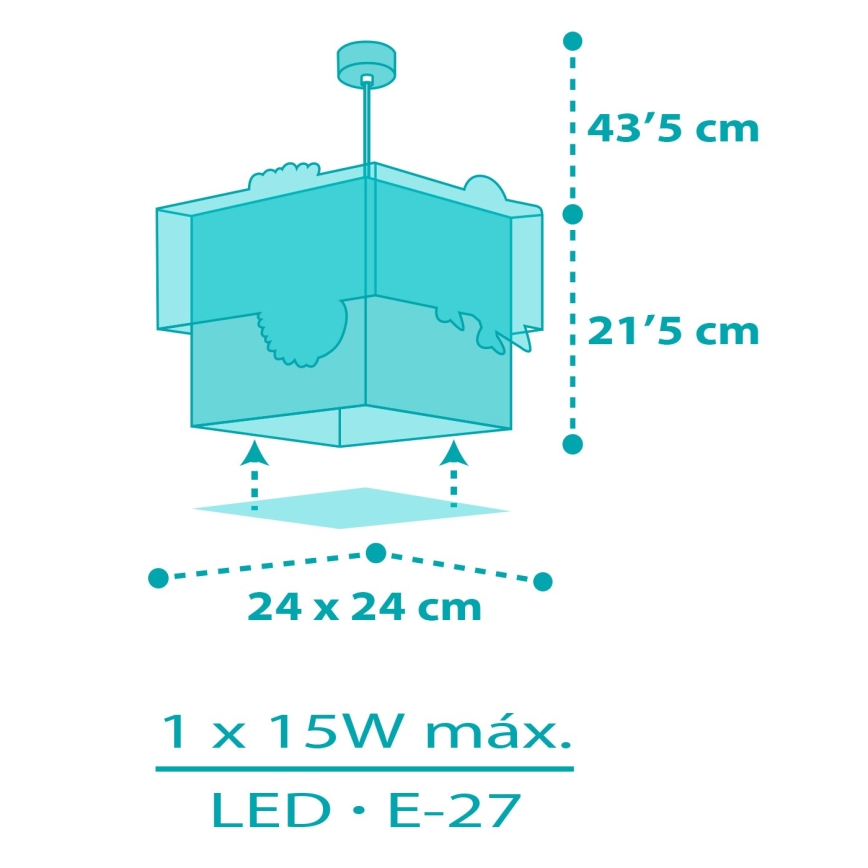Dalber 63312 - Dečiji luster HAPPY JUNGLE 1xE27/15W/230V