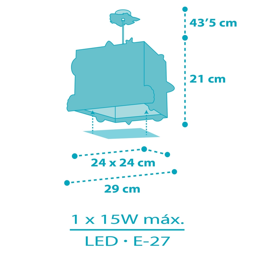 Dalber 63352 - Dečiji luster ROCKET 1xE27/15W/230V