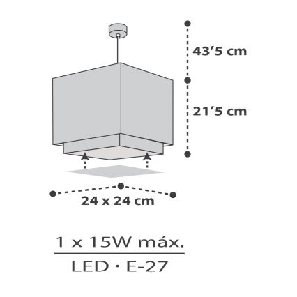 Dalber 63372 - Dečiji luster LITTLE PIXEL 1xE27/15W/230V