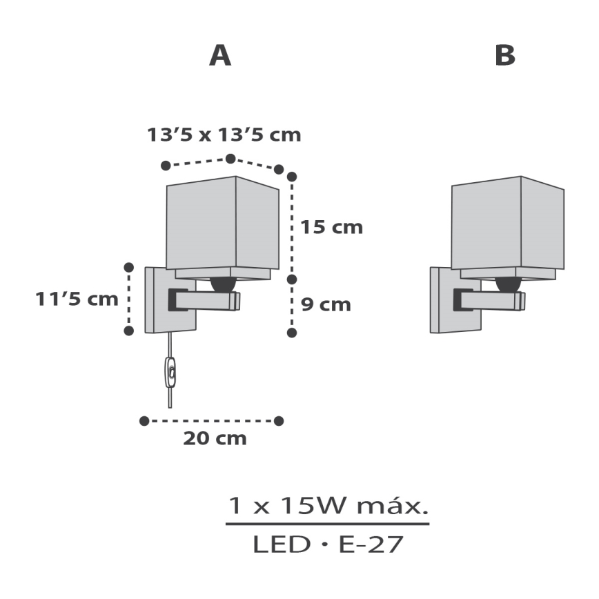 Dalber 63379 - Dečija zidna rasveta LITTLE PIXEL 1xE27/15W/230V