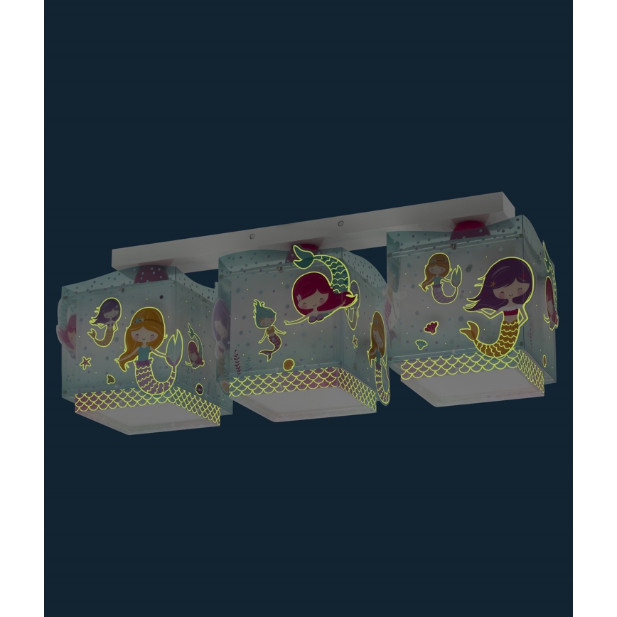 Dalber 63443 - Dečija plafonjera MERMAIDS 3xE27/60W/230V
