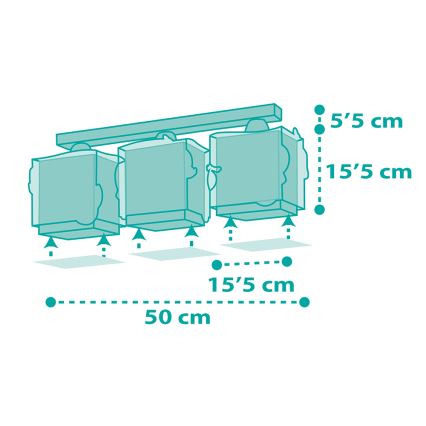 Dalber 63443 - Dečija plafonjera MERMAIDS 3xE27/60W/230V