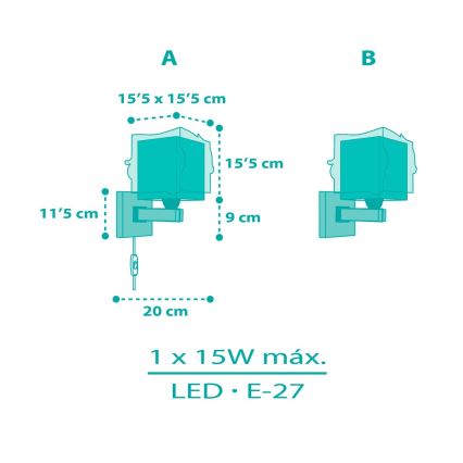 Dalber 63449 - Dečija zidna rasveta MERMAIDS 1xE27/60W/230V
