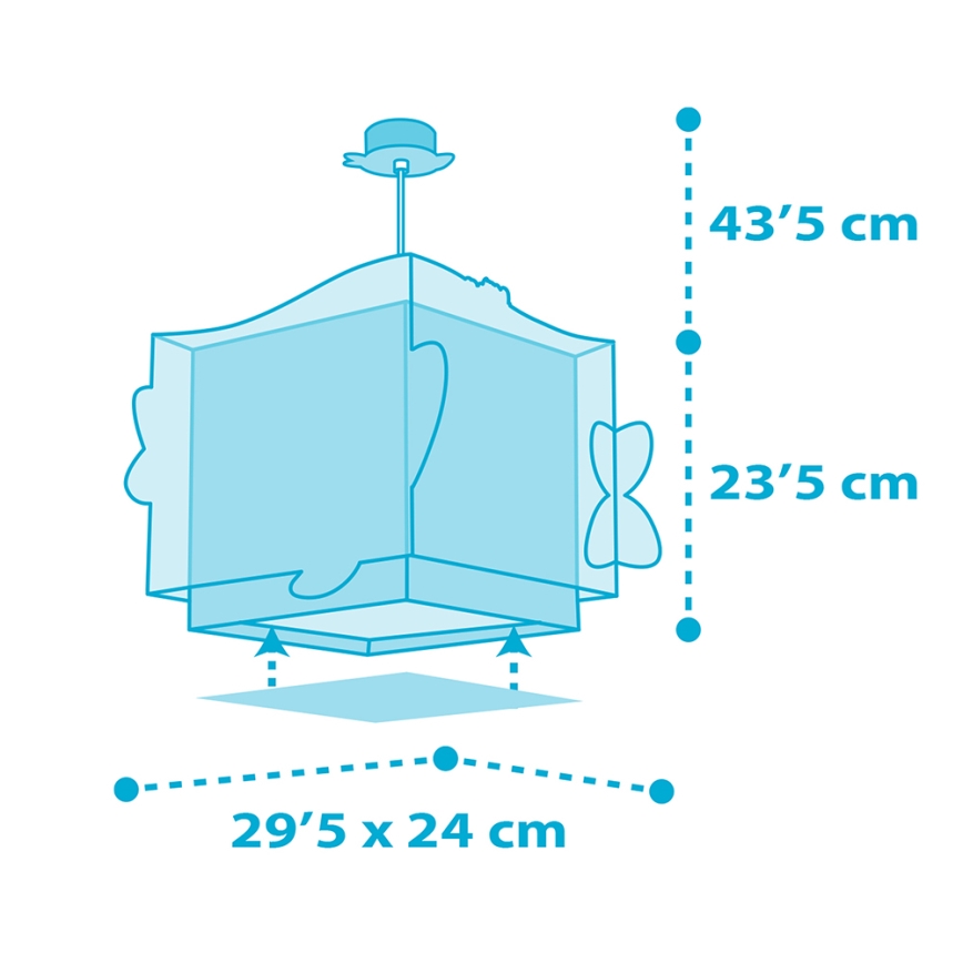 Dalber 63472 - Dečiji luster BABY SHARK 1xE27/60W/230V
