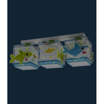 Dalber 63473 - Dečija plafonjera BABY SHARK 3xE27/60W/230V