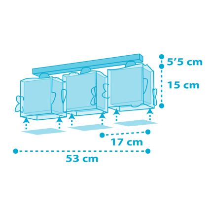 Dalber 63473 - Dečija plafonjera BABY SHARK 3xE27/60W/230V