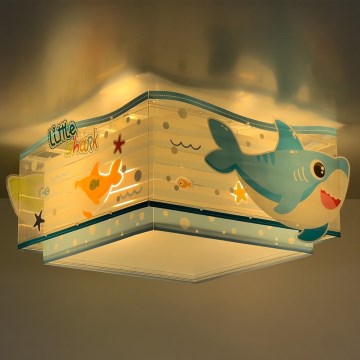 Dalber 63476 - Dečija plafonska svetiljka BABY SHARK 2xE27/60W/230V
