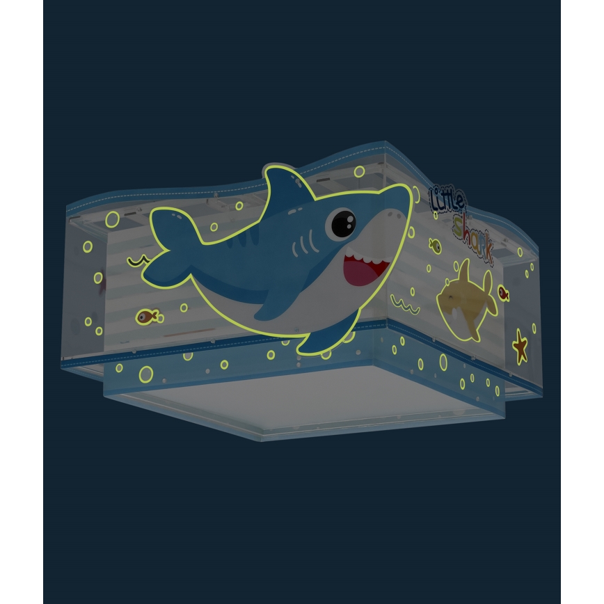 Dalber 63476 - Dečija plafonska svetiljka BABY SHARK 2xE27/60W/230V