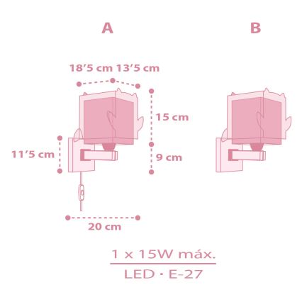 Dalber 64489 - Dečija zidna rasveta LITTLE FRIENDS 1xE27/15W/230V