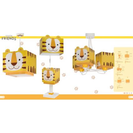 Dalber 64562 - Dečiji luster LITTLE TIGER 1xE27/15W/230V