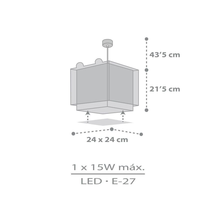Dalber 64572 - Dječji luster LITTLE TEDDY 1xE27/60W/230V