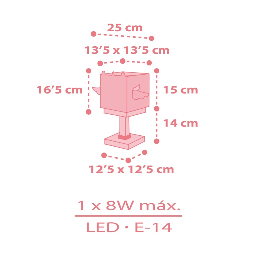 Dalber 64591 - Dečija lampica LITTLE UNICORN 1xE14/8W/230V