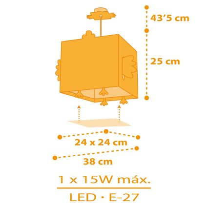 Dalber 64642 - Dečiji luster LITTLE CHICKEN 1xE27/15W/230V