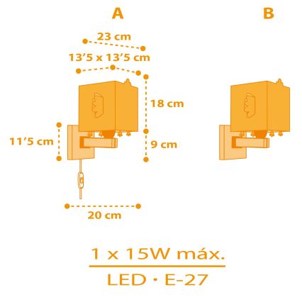 Dalber 64649 - Dečija zidna rasveta LITTLE CHICKEN 1xE27/15W/230V
