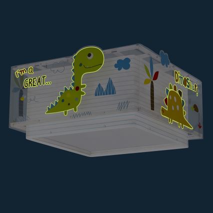 Dalber 73456 - Dečija plafonjera DINOS 2xE27/60W/230V