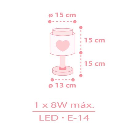 Dalber 76011S - Dečija lampica BABY DREAMS 1xE14/8W/230V roze