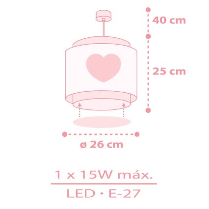 Dalber 76012S - Dečiji luster BABY DREAMS 1xE27/15W/230V roze