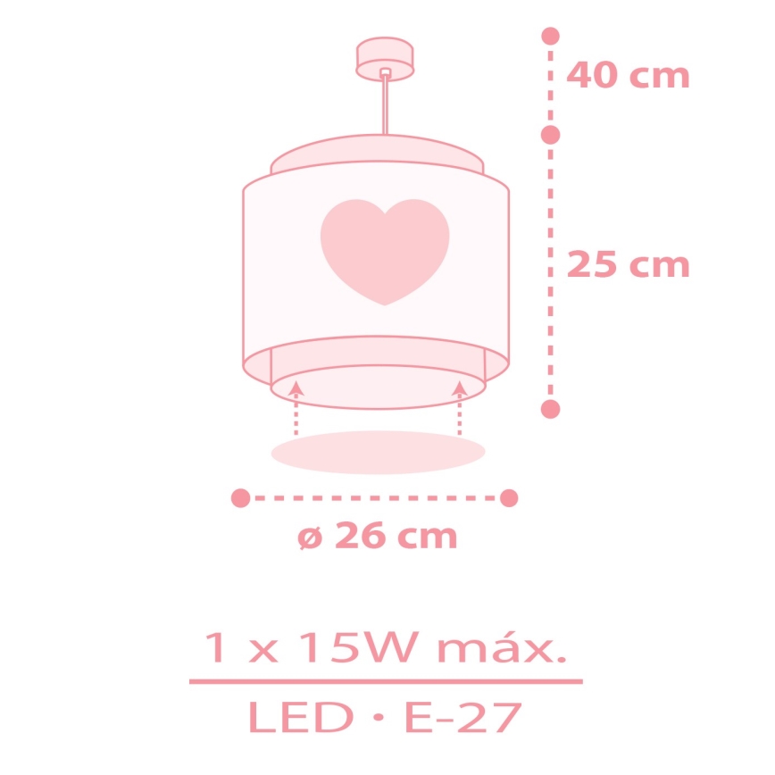 Dalber 76012S - Dečiji luster BABY DREAMS 1xE27/15W/230V roze