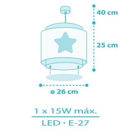 Dalber 76012T - Dečiji luster BABY DREAMS 1xE27/15W/230V plava