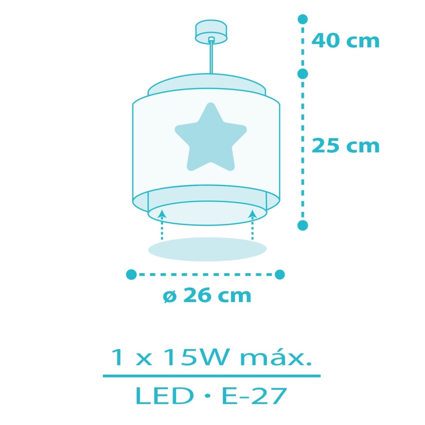 Dalber 76012T - Dečiji luster BABY DREAMS 1xE27/15W/230V plava