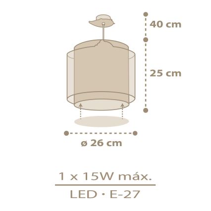 Dalber 76872 - Dečiji luster BABY CHICK 1xE27/15W/230V
