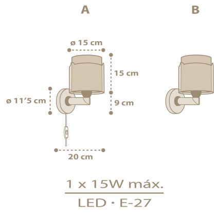 Dalber 76879 - Dečija zidna rasveta BABY CHICK 1xE27/15W/230V