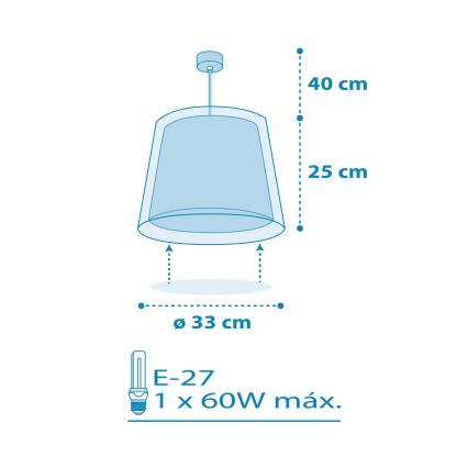 Dalber 81192T - Dečiji luster LIGHT FEELING 1xE27/60W/230V