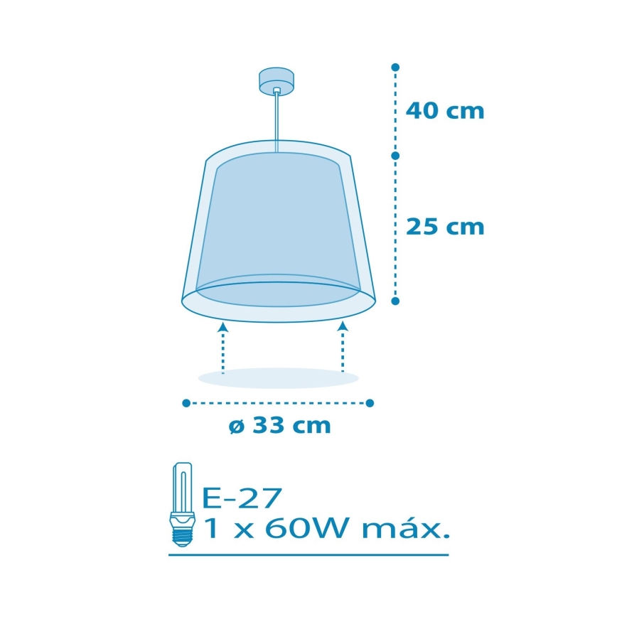 Dalber 81192T - Dečiji luster LIGHT FEELING 1xE27/60W/230V