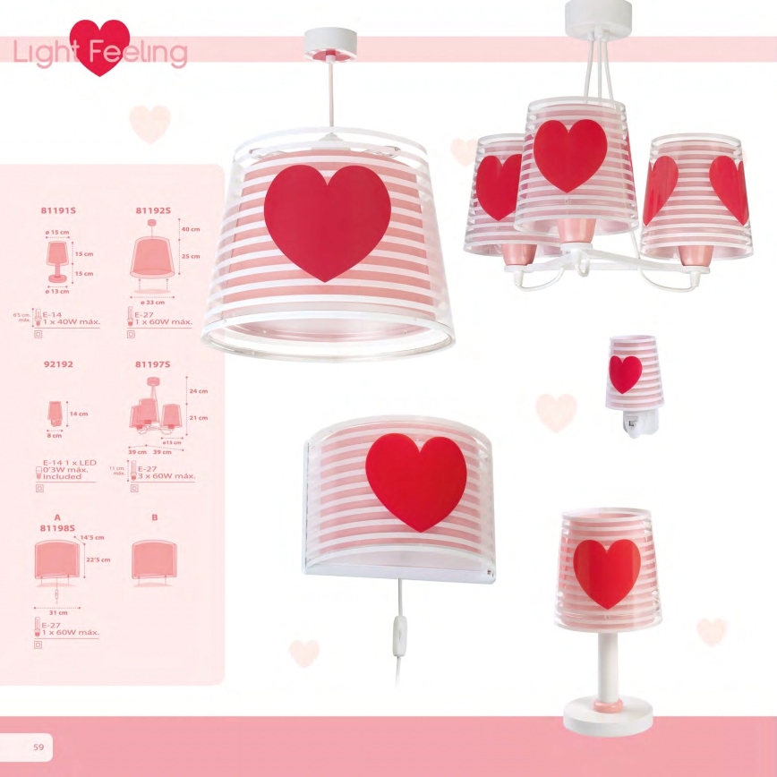 Dalber 81197S - Dečiji luster LIGHT FEELING 3xE27/60W/230V