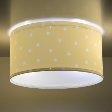 Dalber 82216A - Dečija plafonjera STAR LIGHT 2xE27/60W/230V žuta