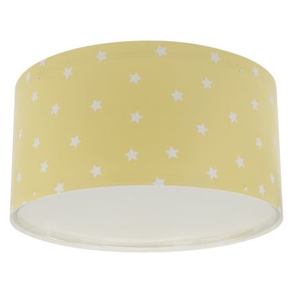 Dalber 82216A - Dečija plafonjera STAR LIGHT 2xE27/60W/230V žuta