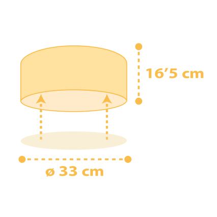 Dalber 82216A - Dečije plafonsko svetlo STAR LIGHT 2xE27/60W/230V žuto