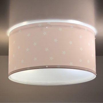 Dalber 82216S - Dečija plafonjera STAR LIGHT 2xE27/60W/230V roze