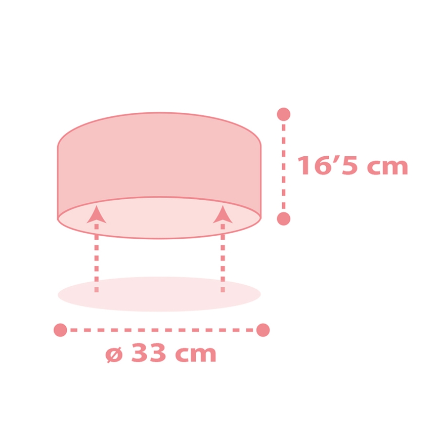 Dalber 82216S - Dečija plafonjera STAR LIGHT 2xE27/60W/230V roze