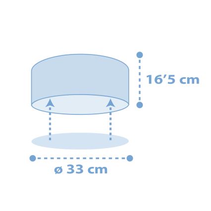 Dalber 82216T - Dečija plafonjera STAR LIGHT 2xE27/60W/230V plava