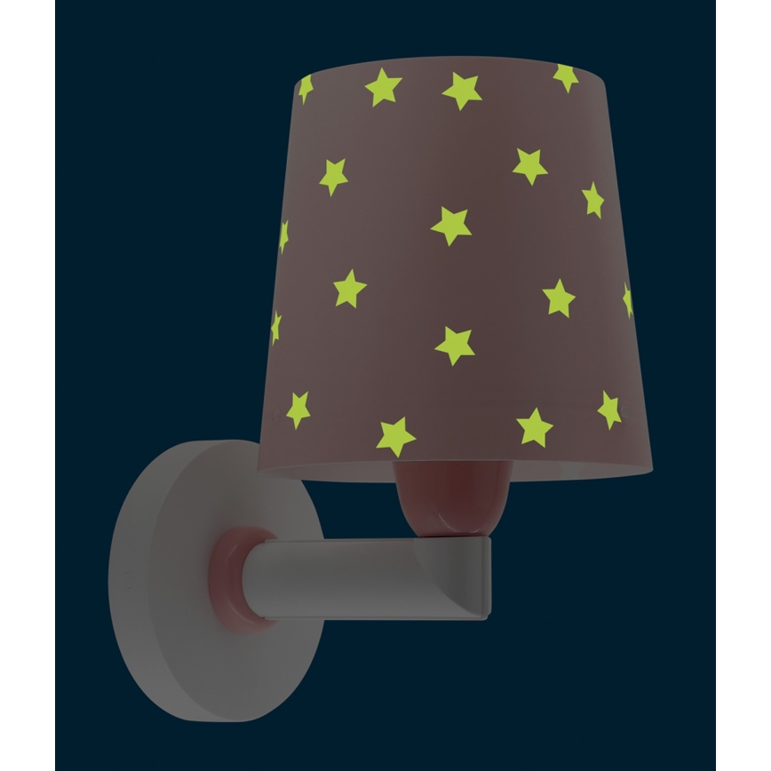 Dalber 82219S - Dečija zidna rasveta STAR LIGHT 1xE27/60W/230V roze